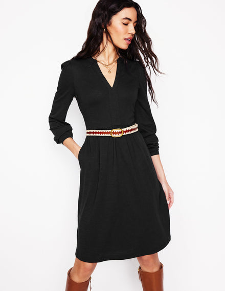 Naomi Relaxed Jersey Dress-Black