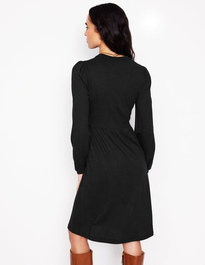 Naomi Relaxed Jersey Dress-Black-3