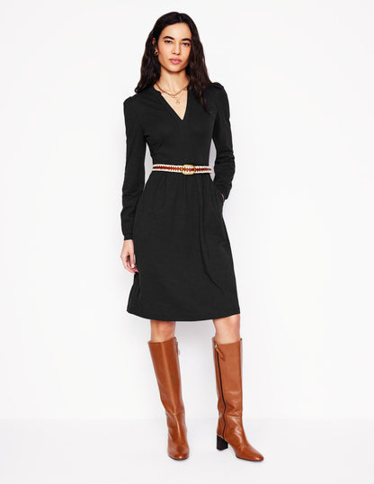 Naomi Relaxed Jersey Dress-Black-4