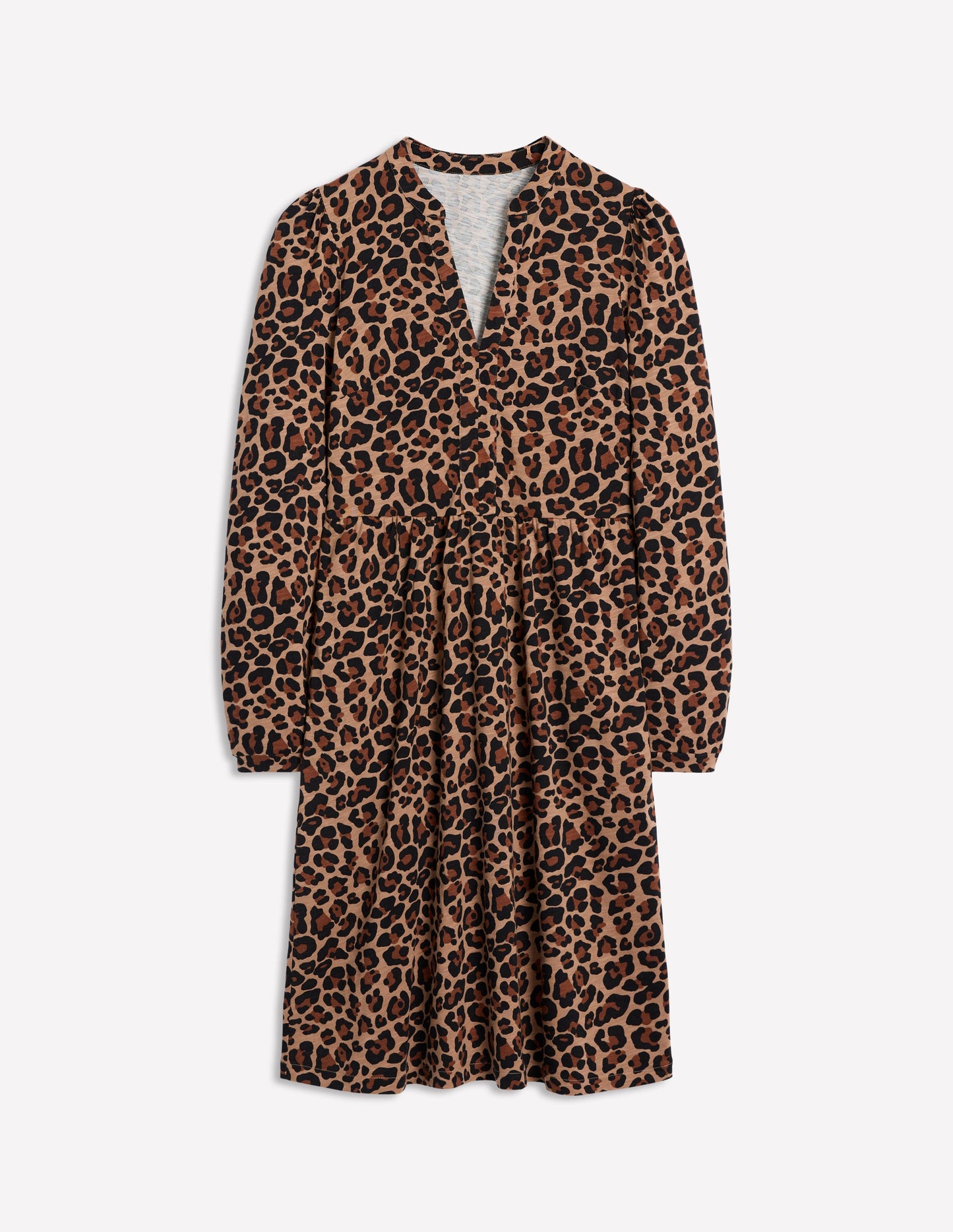 Naomi Relaxed Jersey Dress-Camel, Cheetah Pop