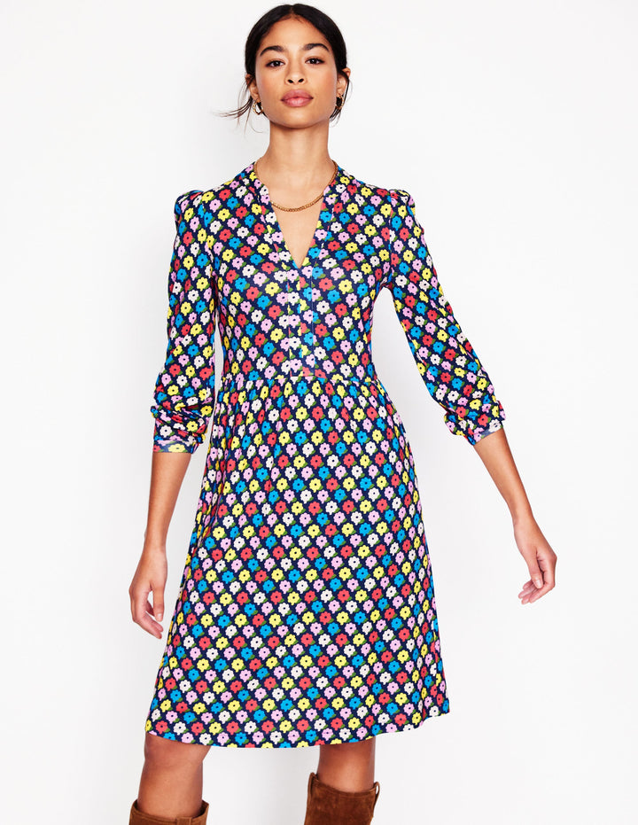 Naomi Relaxed Jersey Dress-Multi, Pop Daisy