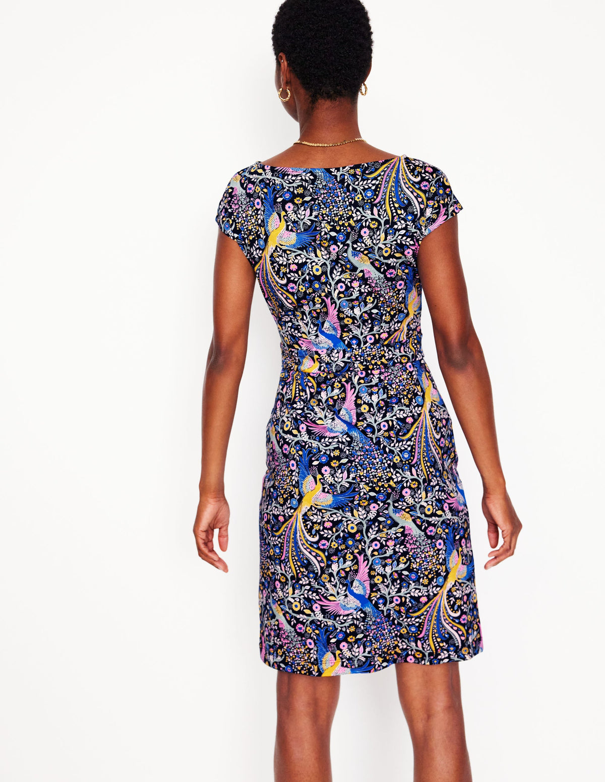 Florrie Jersey Dress-French Navy,Enchanting Peacock - Image 3