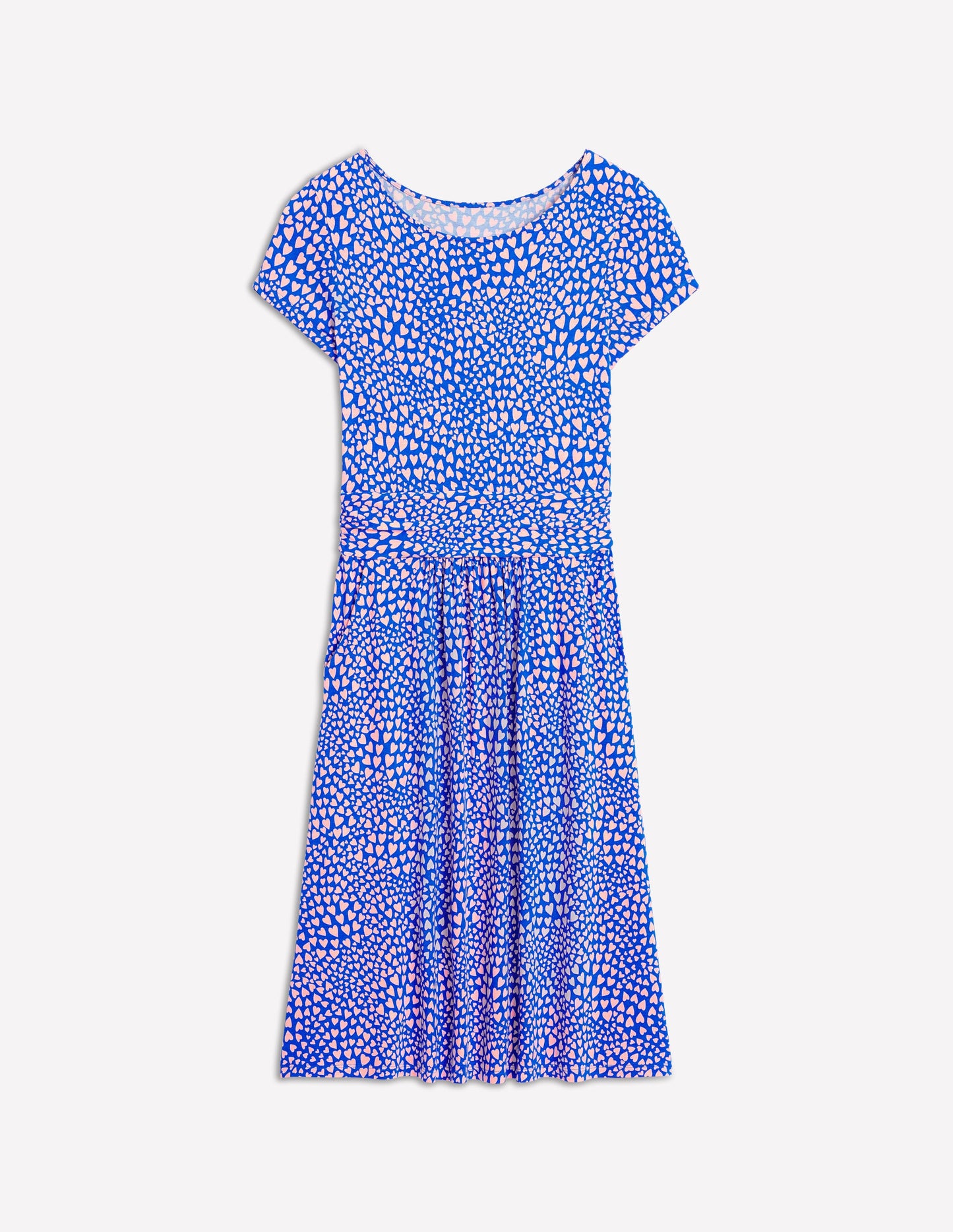 Amelie Jersey Dress-Gallery Blue, Heart Cluster