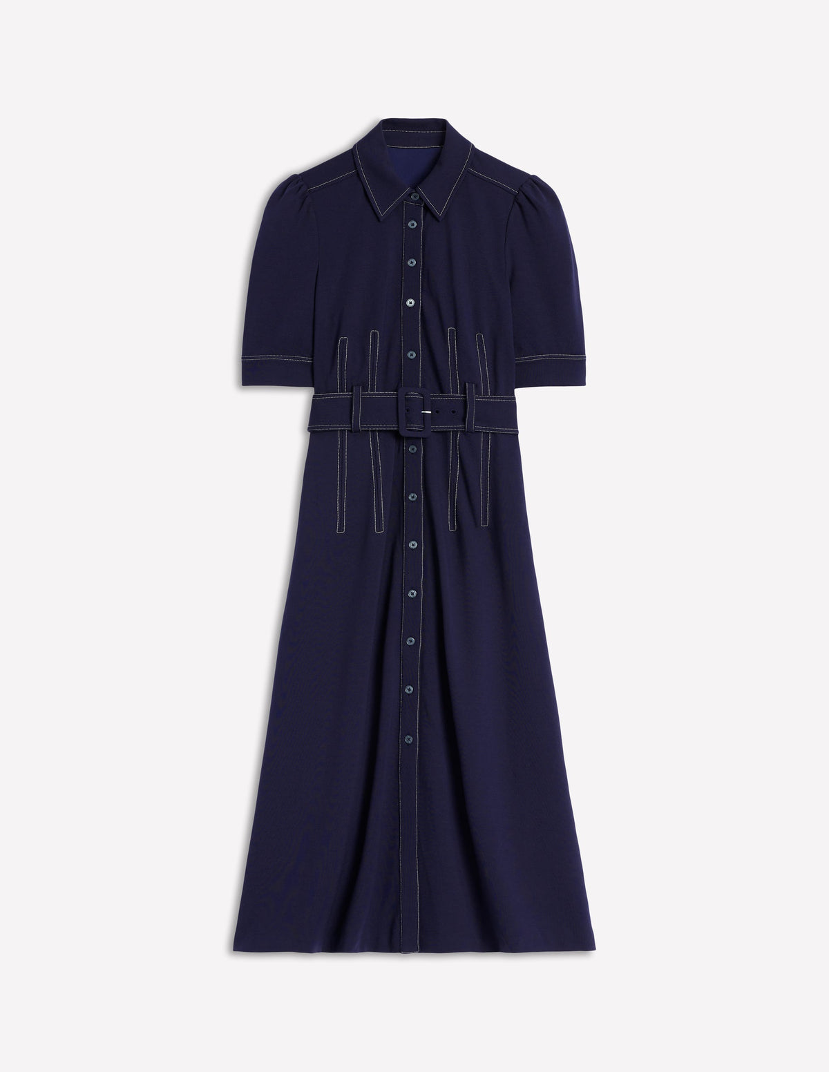 Anita Ponte Shirt Dress-Navy - Image 5