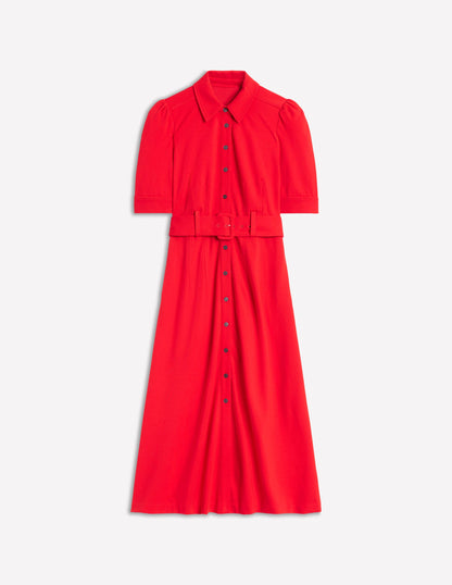 Fashion Ponte Shirt Dress-Poppy Red