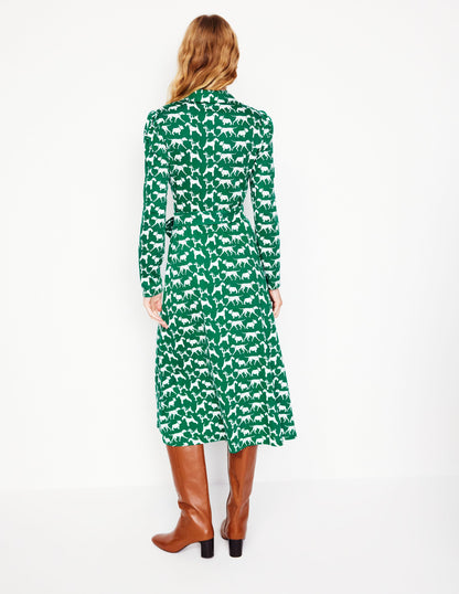 Imogen Collared Jersey Dress-Forest Grass, Janet & Friends