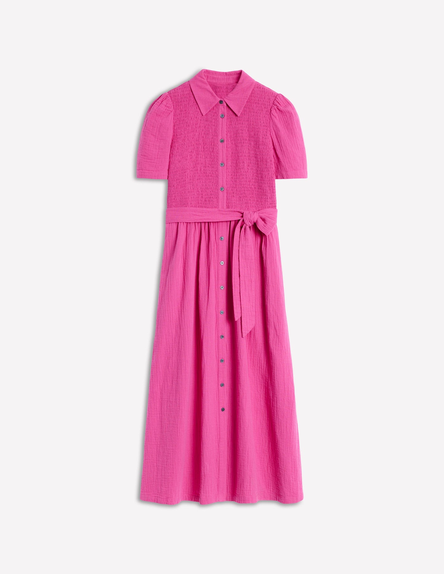 Amber Double Cloth Midi Dress-Cosmos Pink