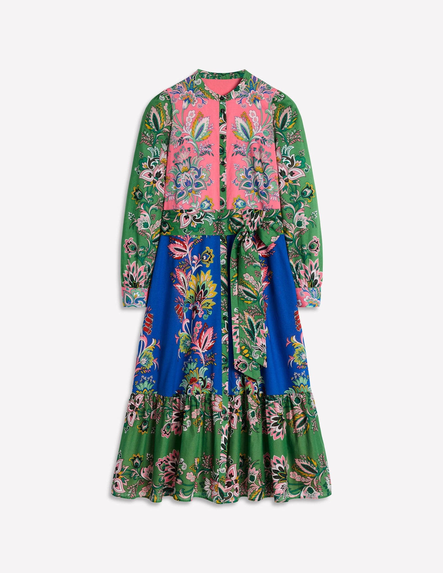 Mia Tiered Shirt Dress-Multi, Botanica Terrace