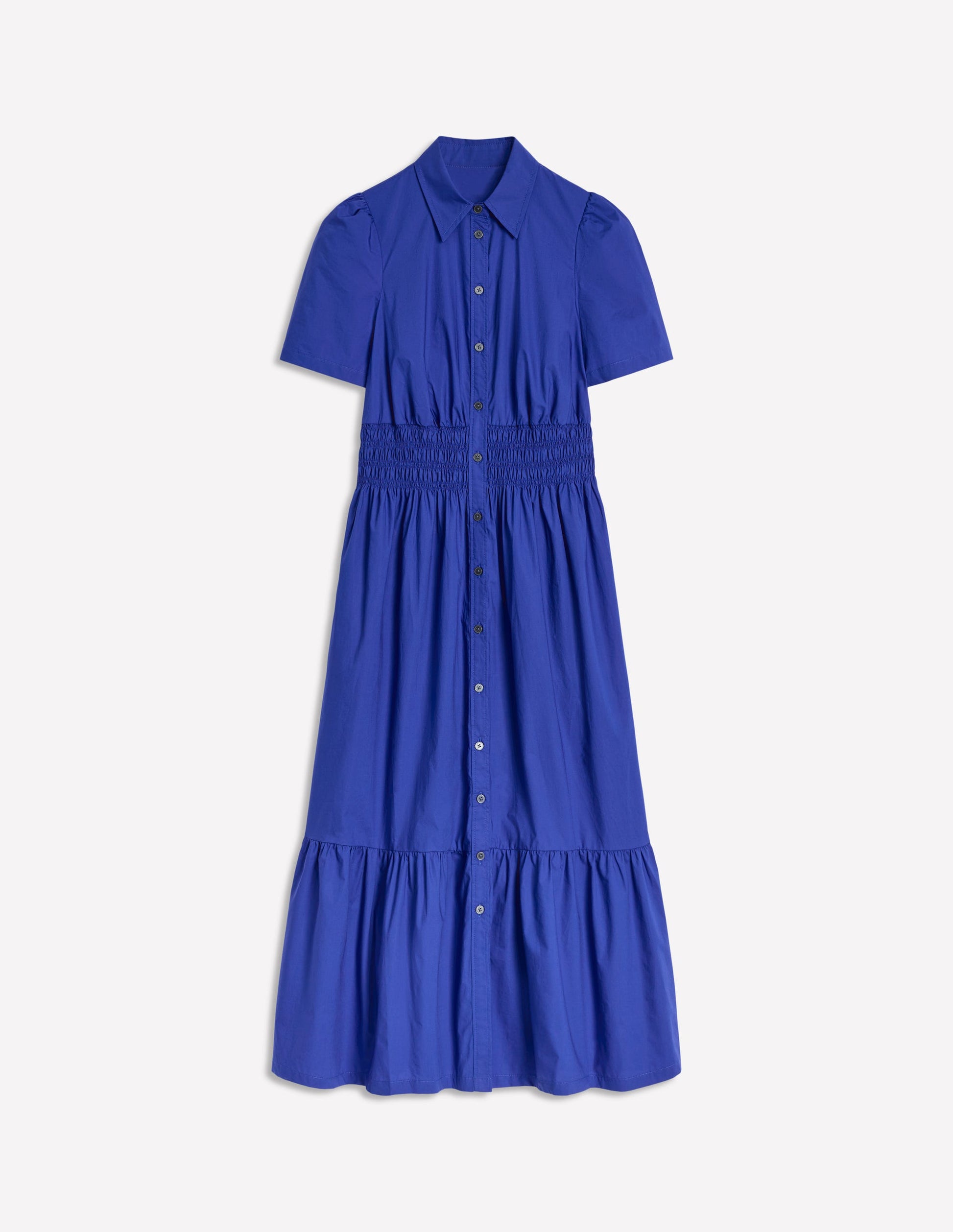 bright blue shirt dress Jane Smocked Shirt Dress - Bright Blue