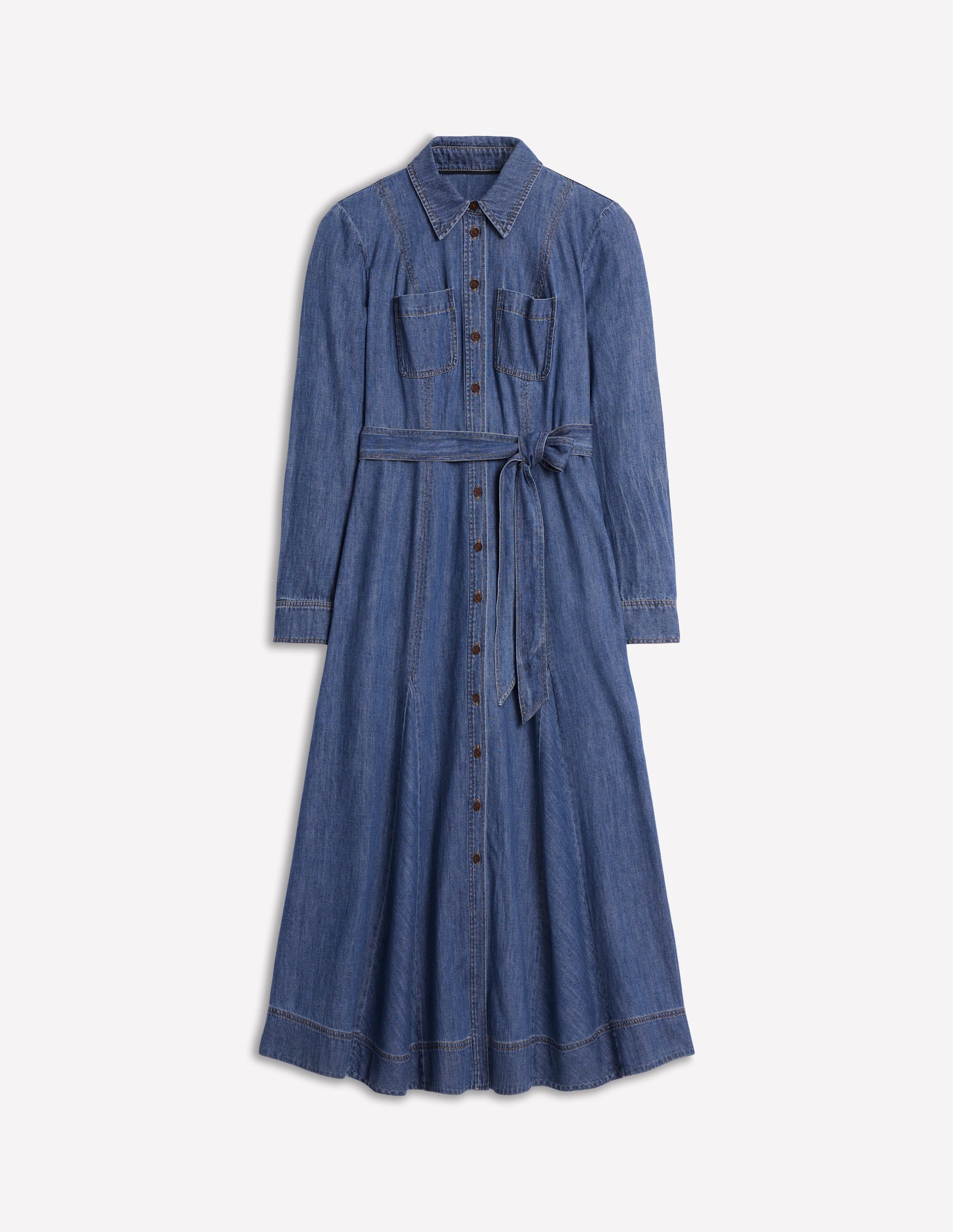 Mila Denim Midi Shirt Dress-Mid Vintage - Image 2