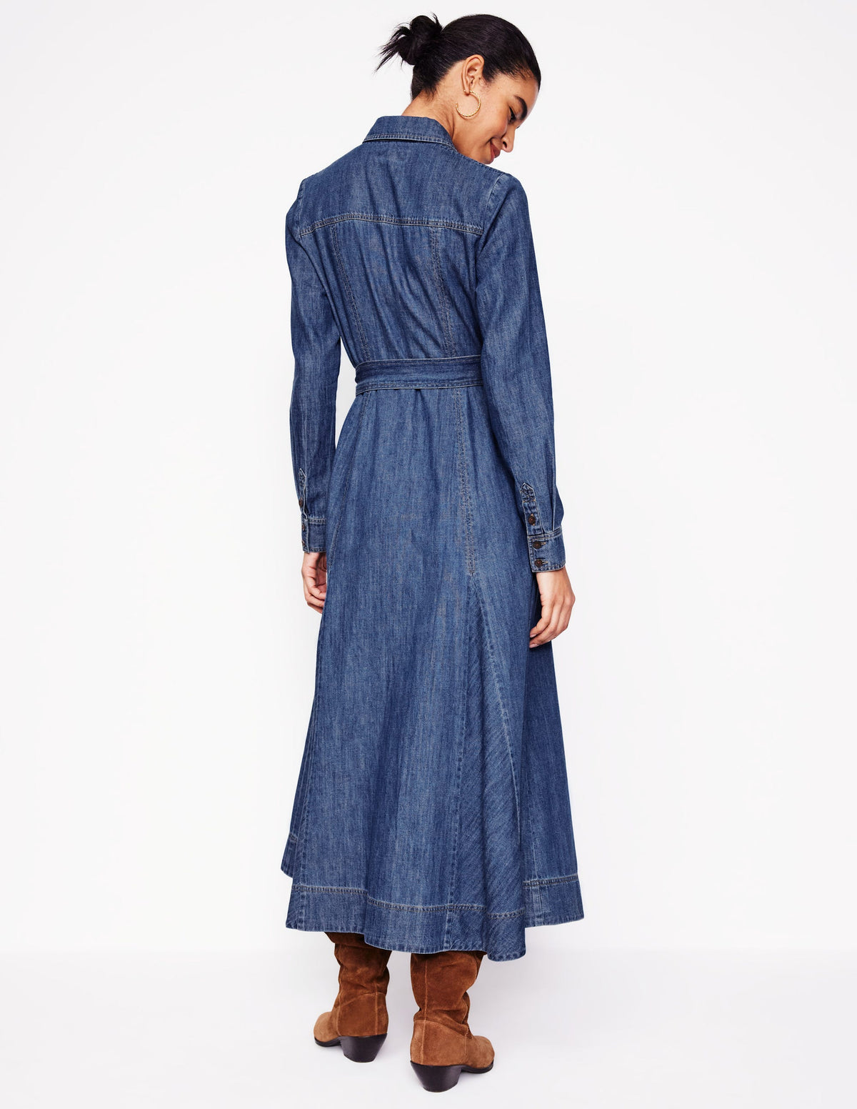 Mila Denim Midi Shirt Dress-Mid Vintage - Image 5