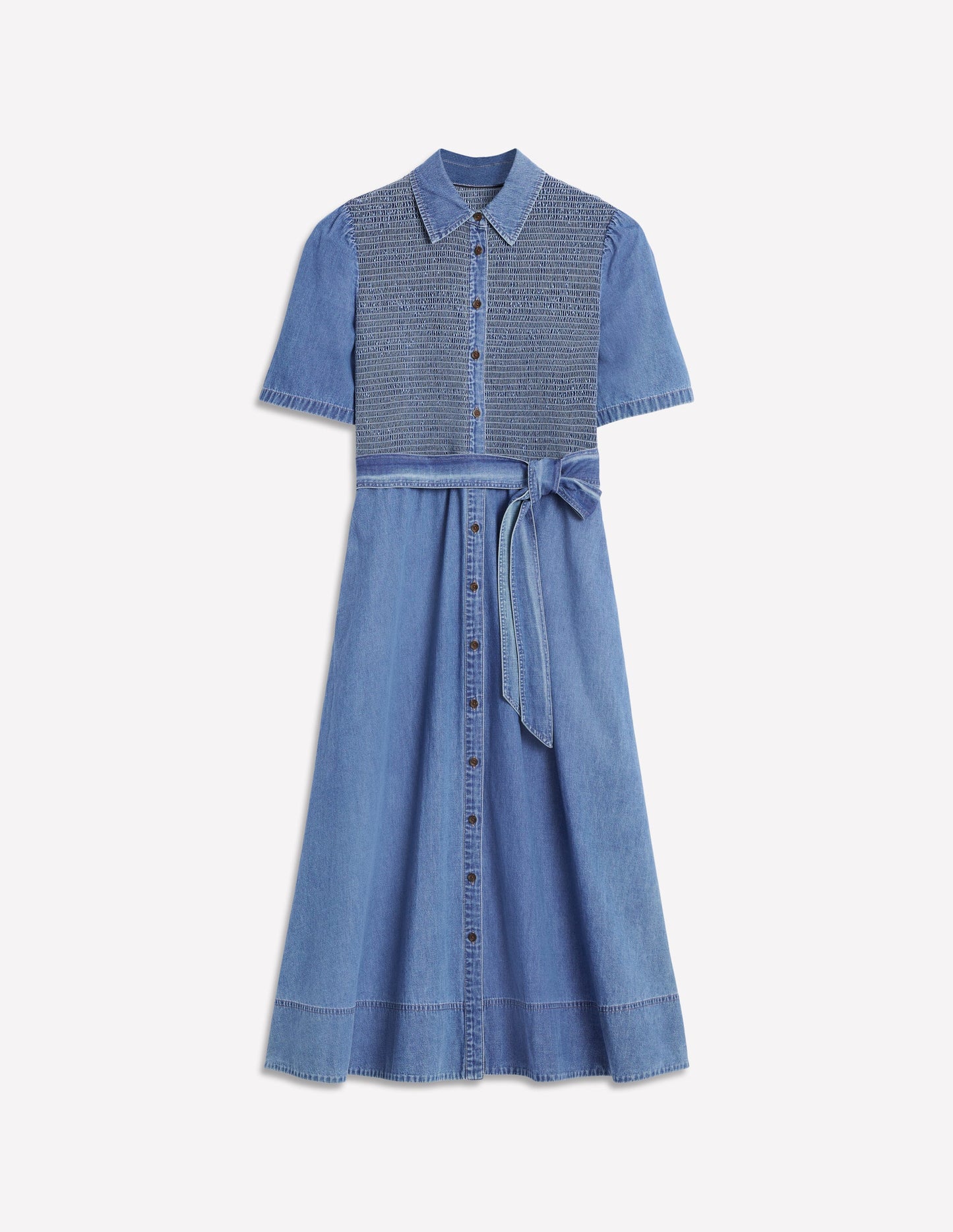 Amber Denim Midi Dress-Light Vintage Denim