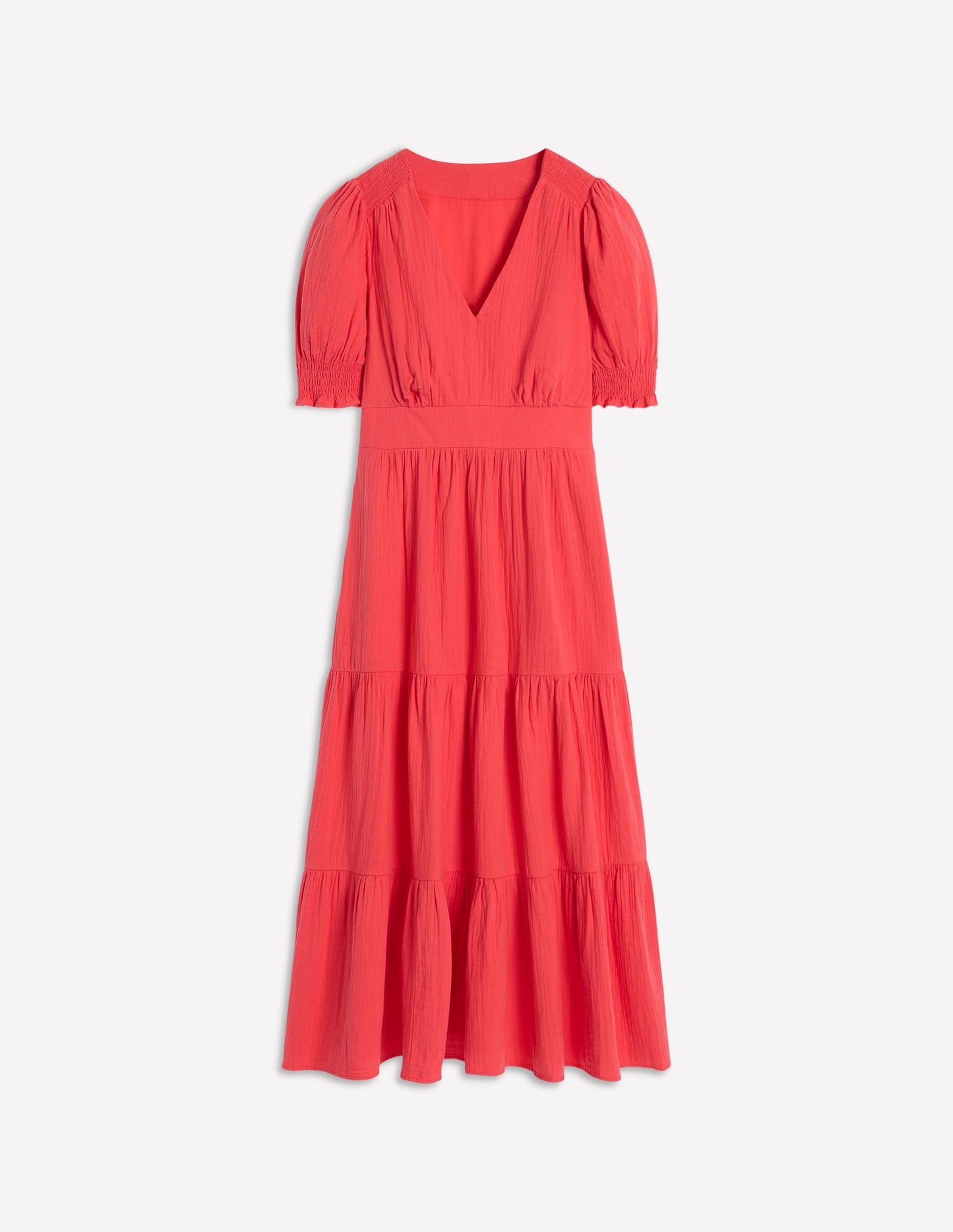 Anna Double Cloth Midi Dress-Jam Red