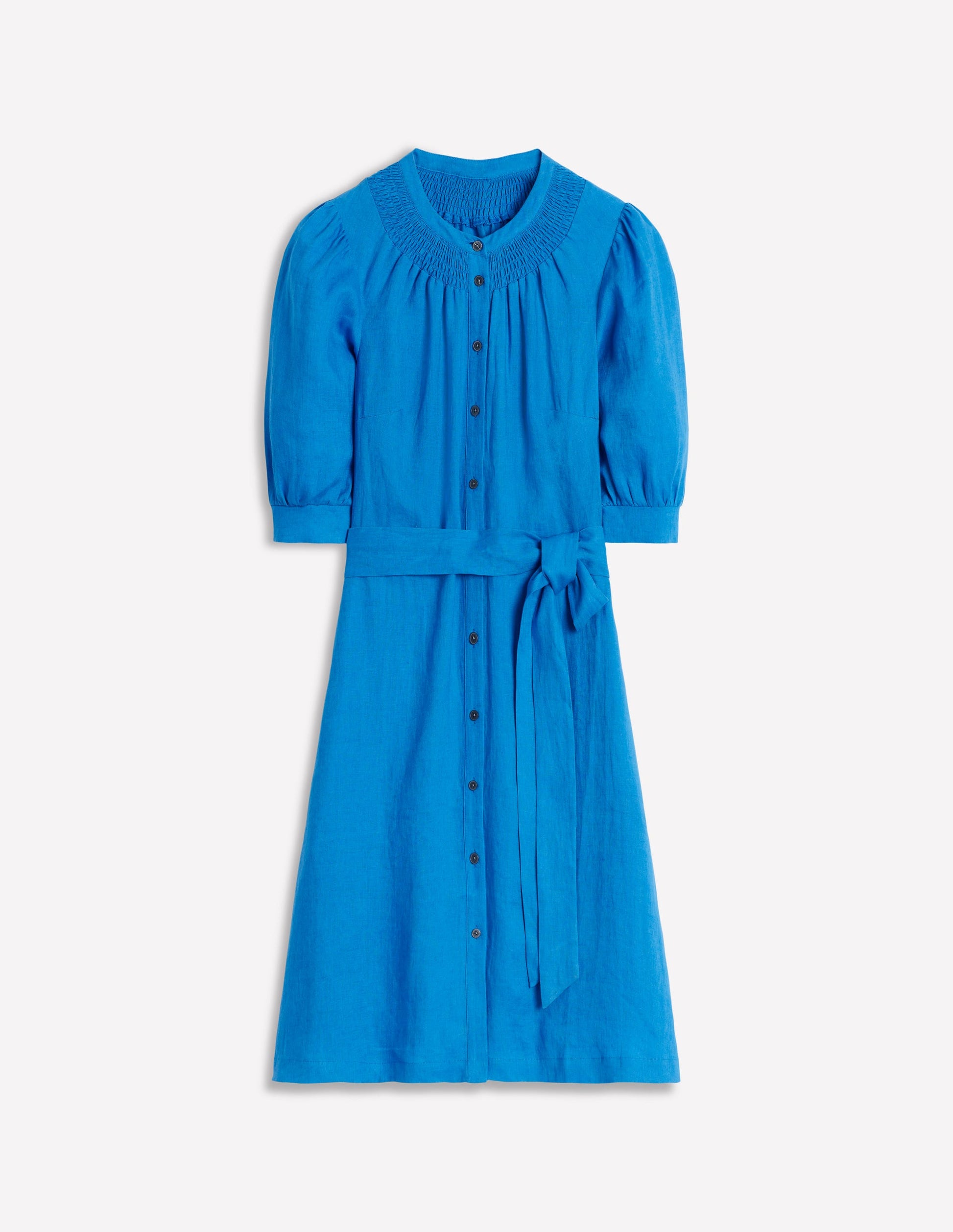 Ada Linen Short Dress-Cerulean blue-5