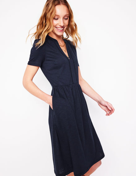 Naomi Short Sleeve Dress-Navy