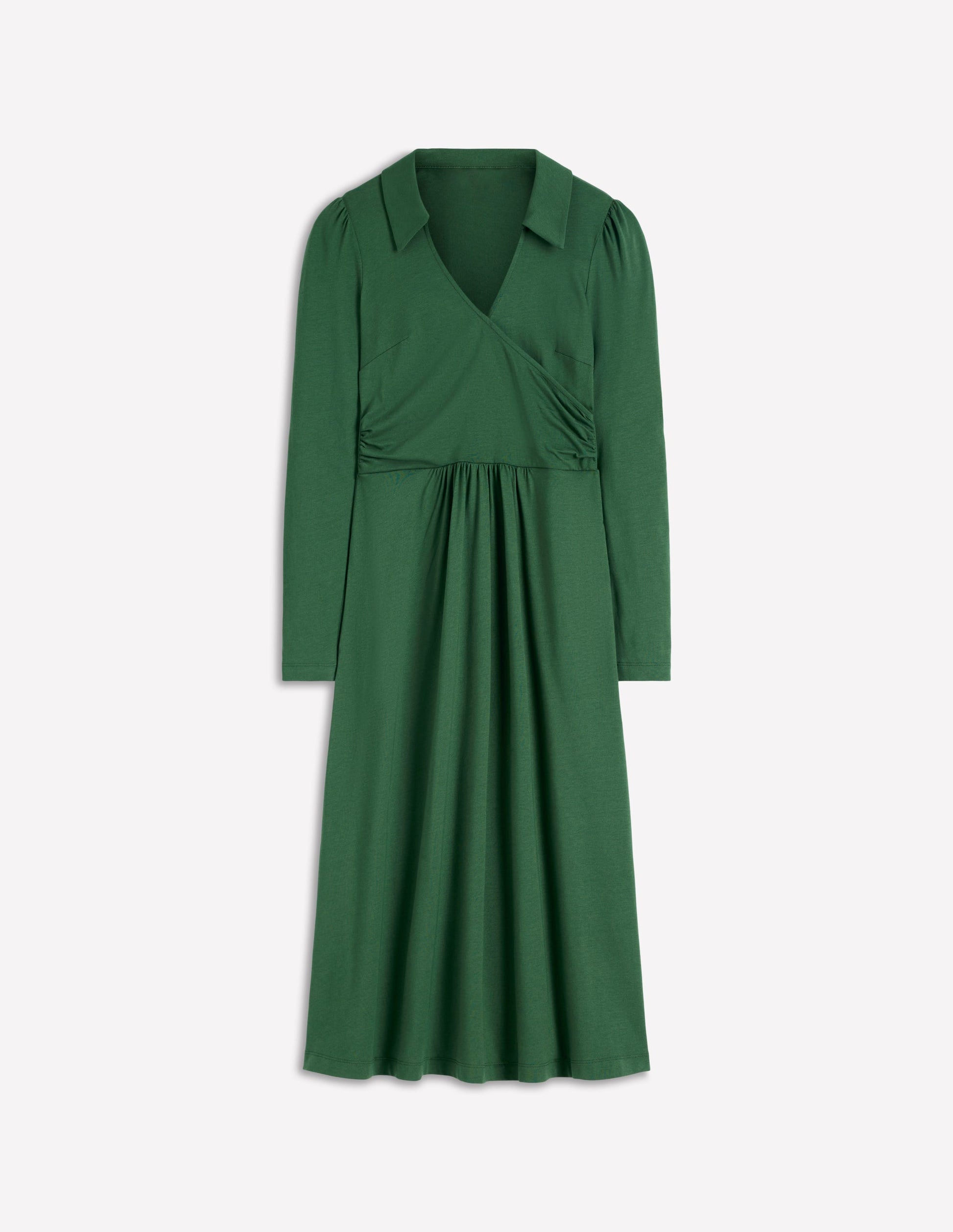 Carla Jersey Wrap Dress-Hunter Green-5