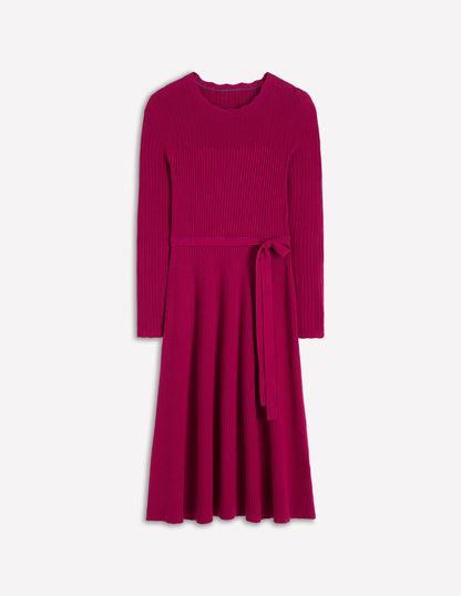 Isobel Knitted Midi Dress-Pomegranate-7