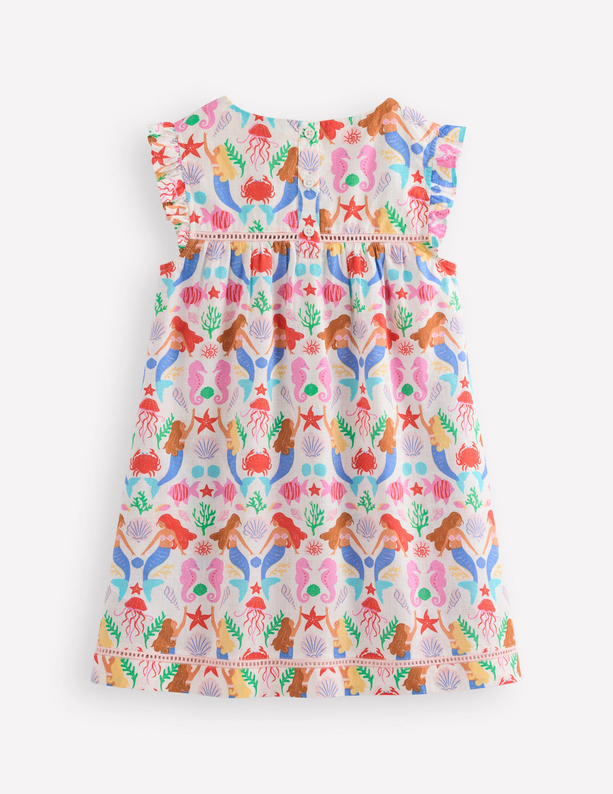 Celia Woven Holiday Dress-Ivory Mermaids - Image 2