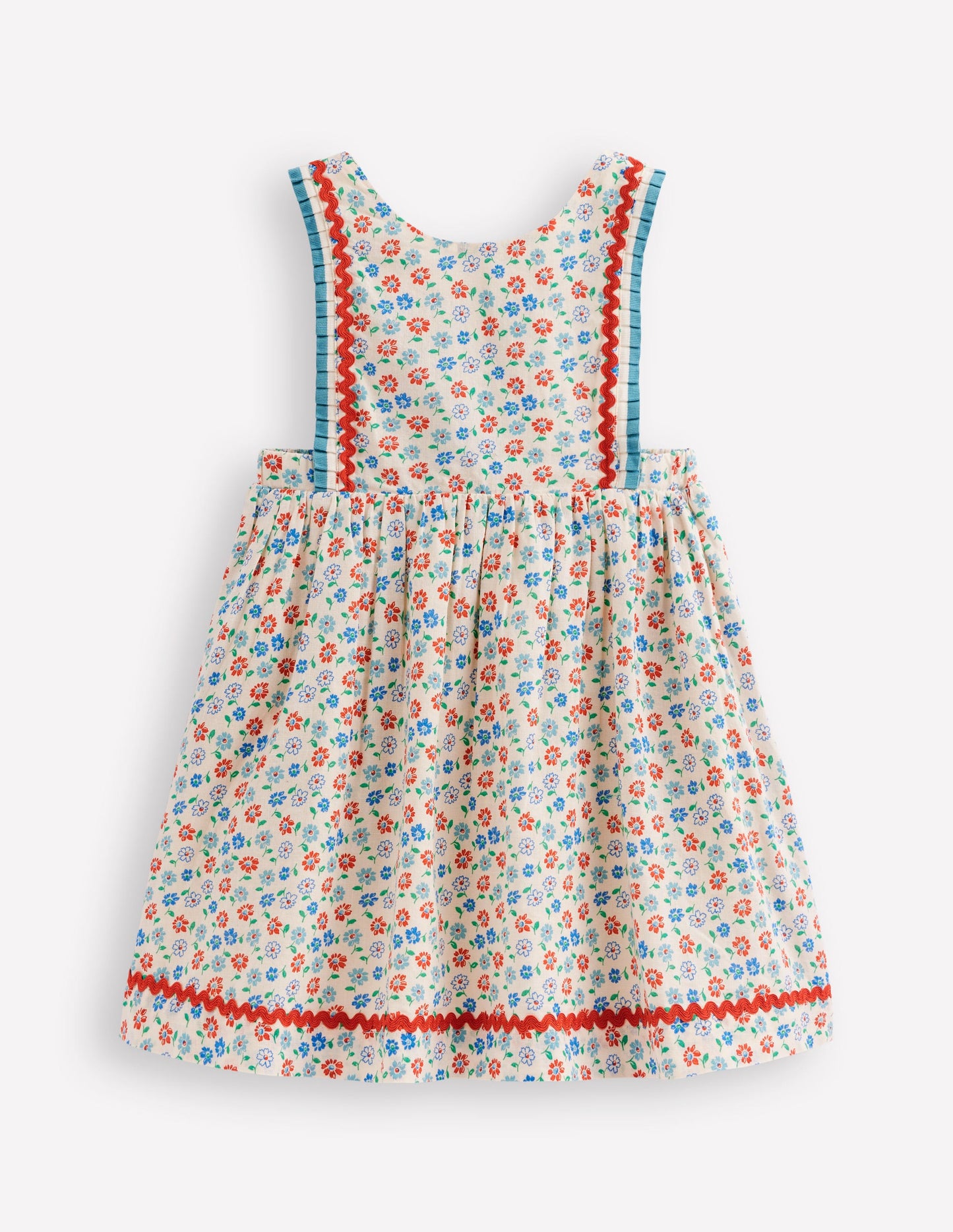 Pinafore Dress-Vanilla White Vintage Daisy