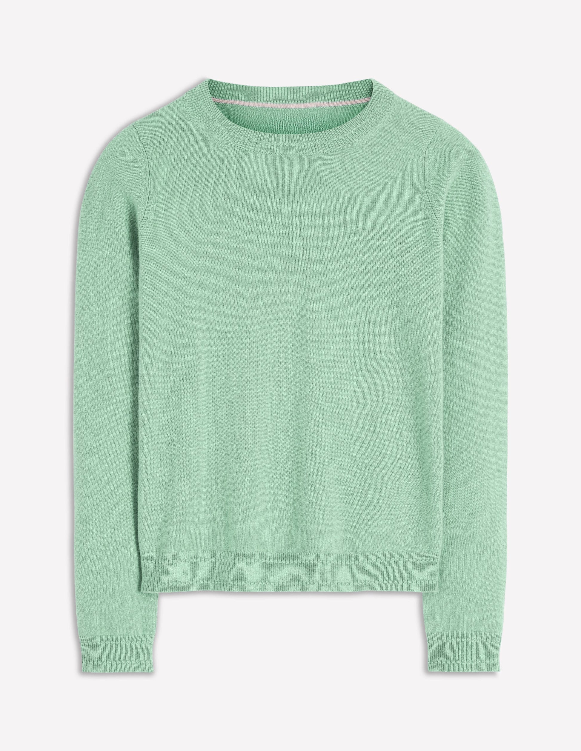 Eva Cashmere Crew Neck Jumper-Celadon Blue-5