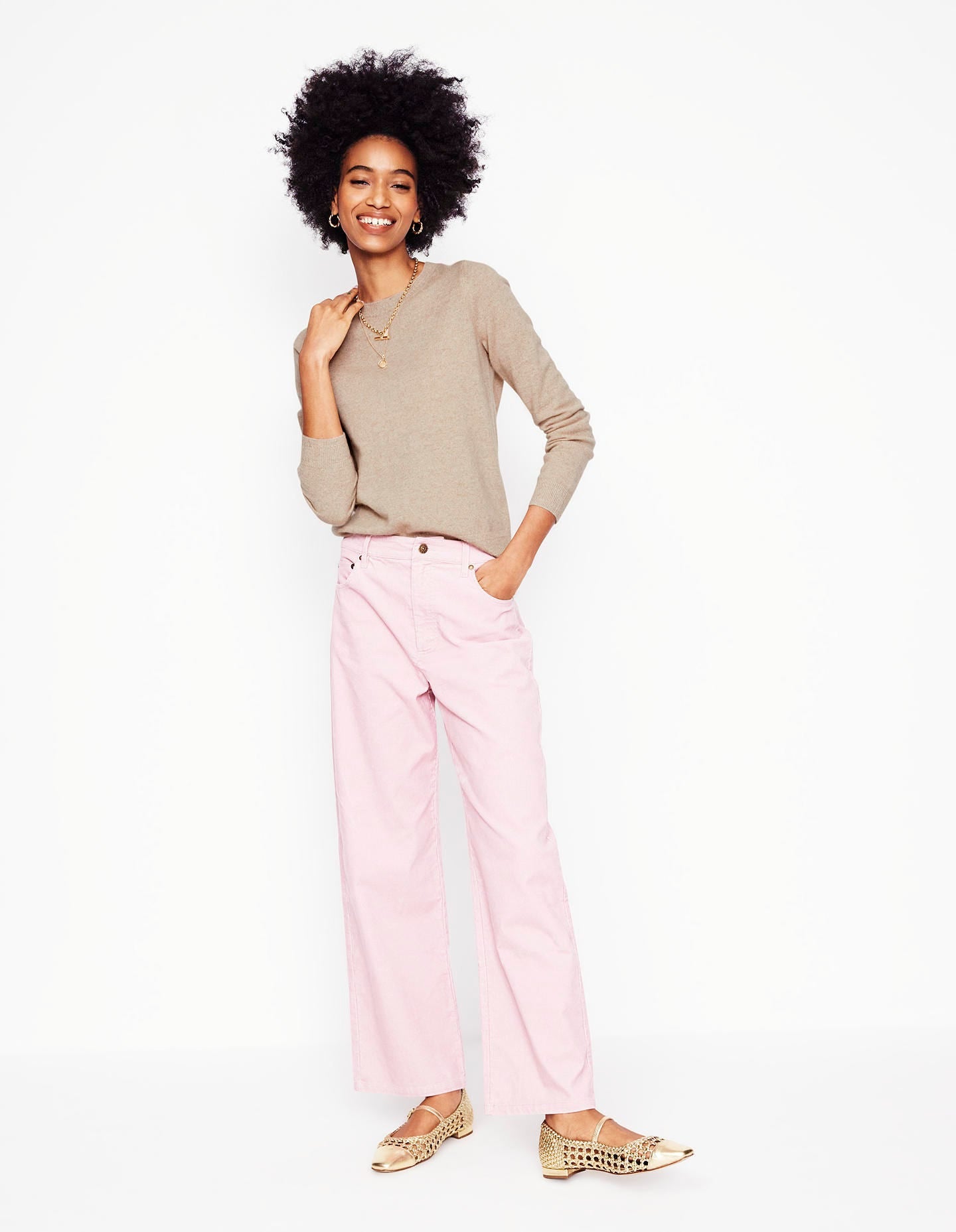 Eva Cashmere Crew Neck Jumper-Chinchilla Melange - Image 4