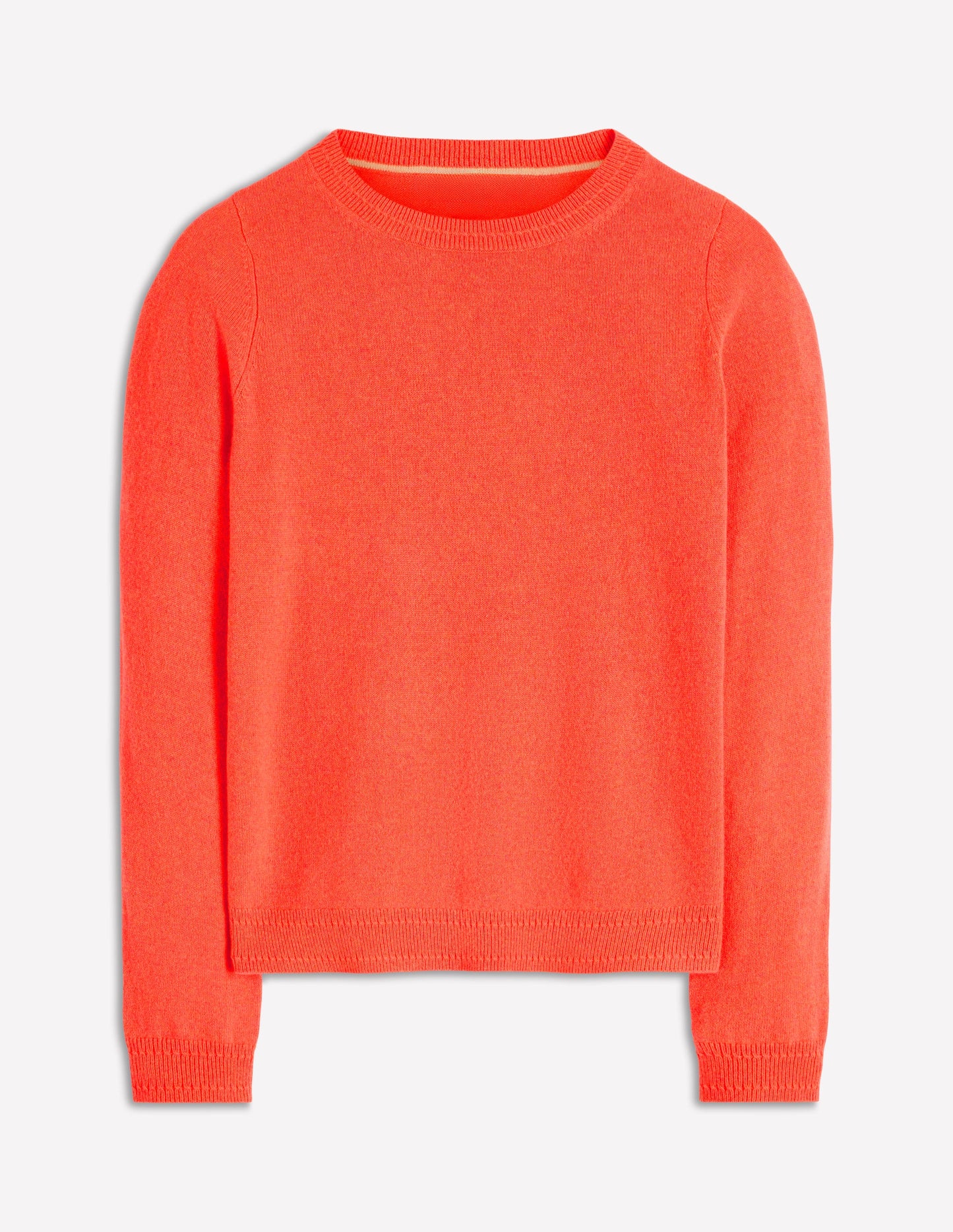 Eva Cashmere Crew Neck Jumper-Fiery Orange Melange
