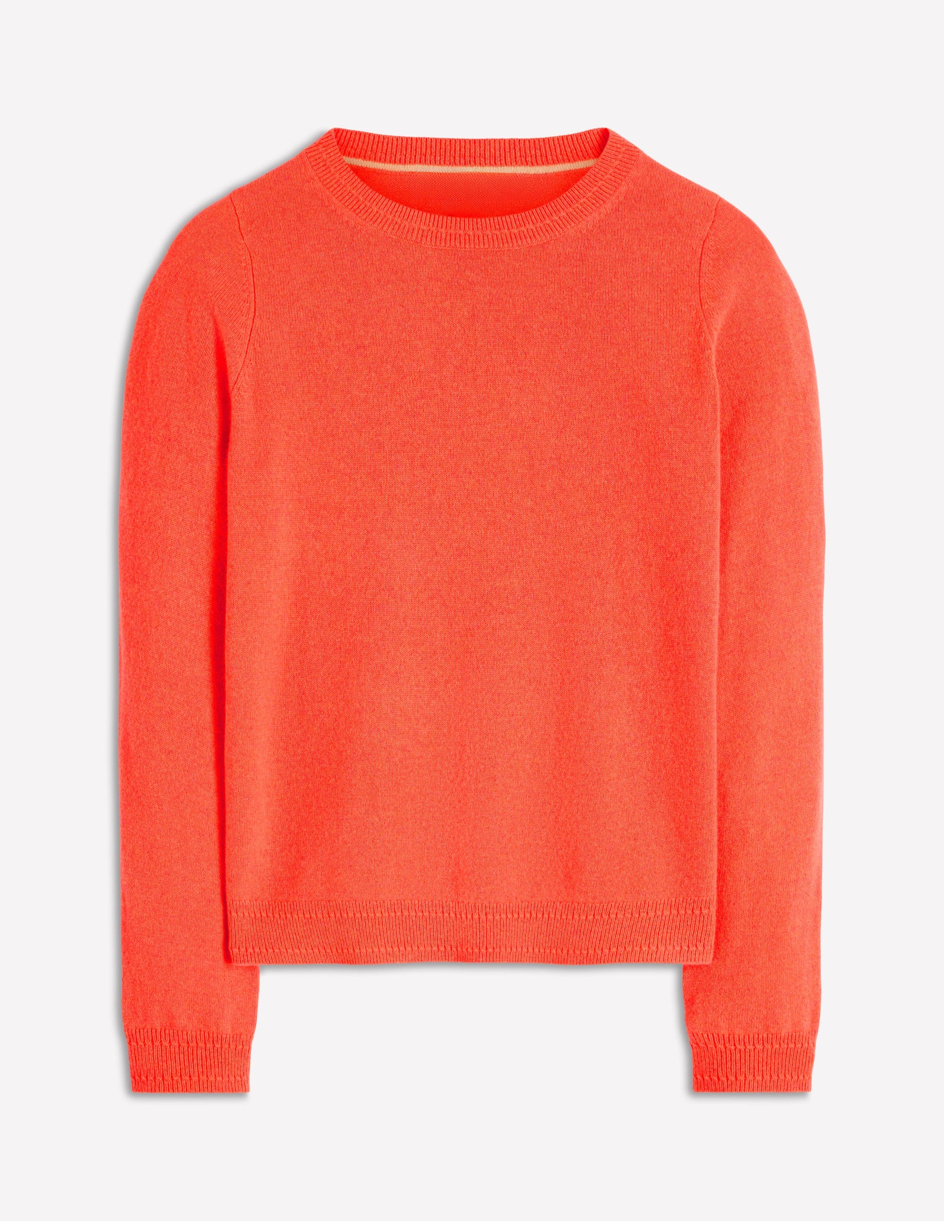 Eva Cashmere Crew Neck Jumper-Fiery Orange Melange-5
