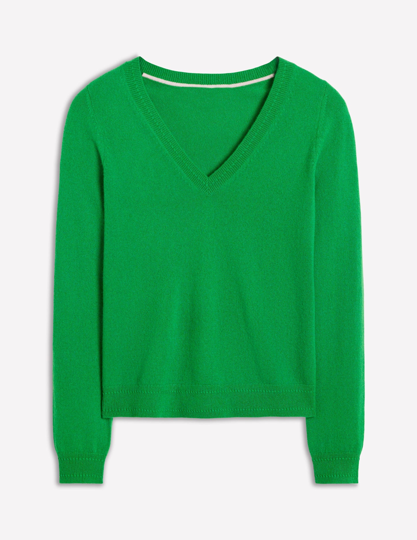 Eva Cashmere V-Neck Jumper-Paradise Green