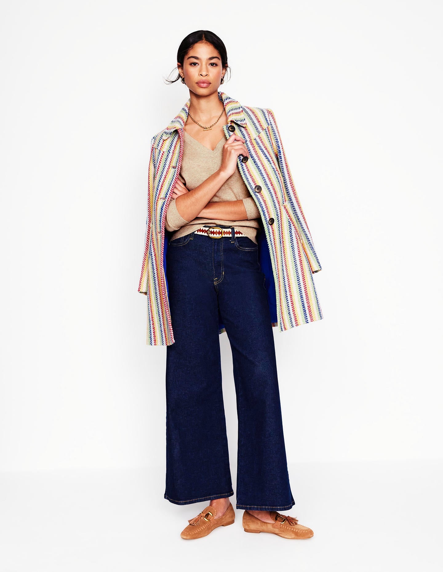 Eva Cashmere V-neck Jumper-Chinchilla Melange-4