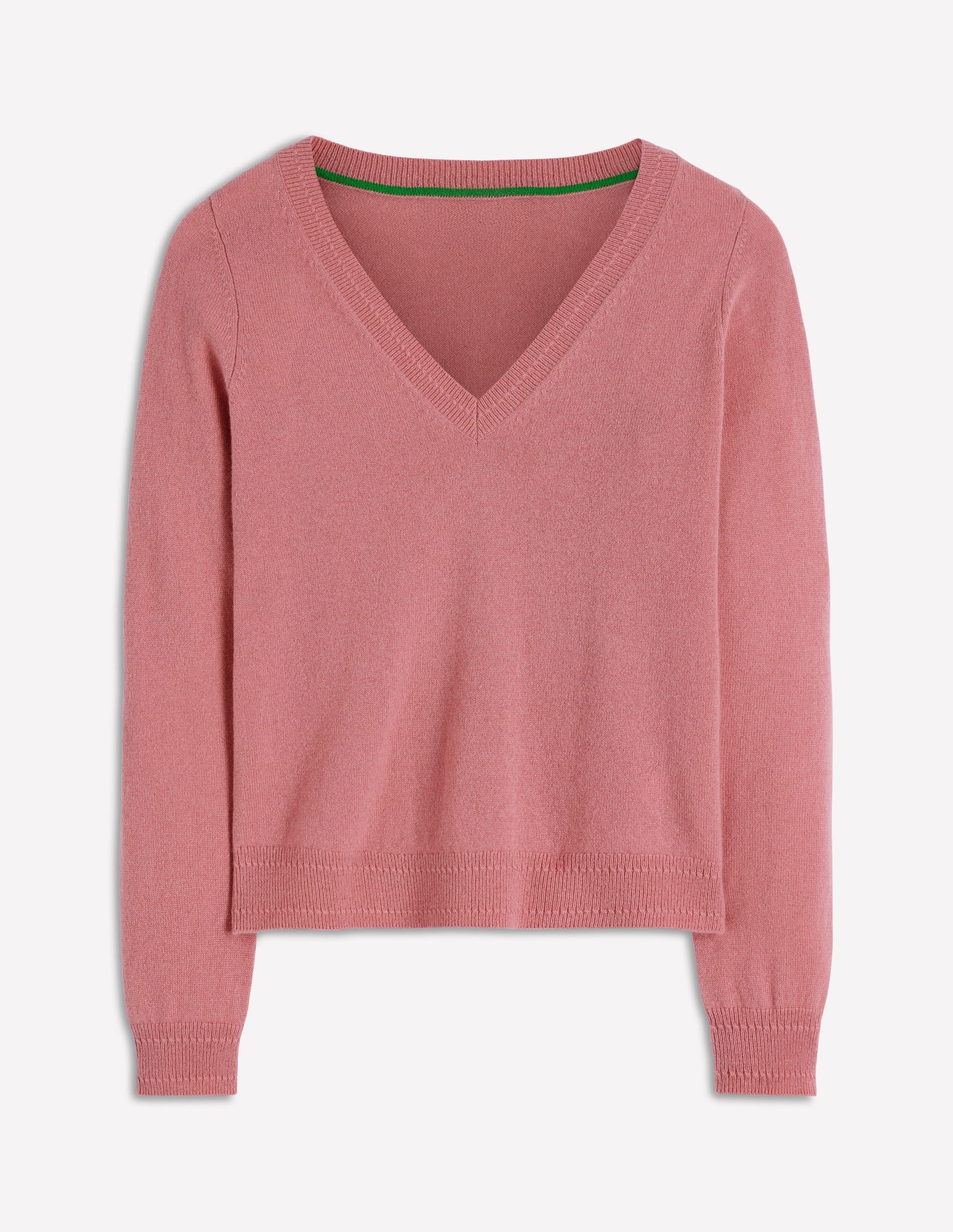 Eva Cashmere V-neck Jumper-Camelia Pink-6