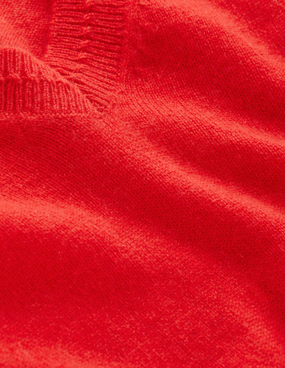 Eva Cashmere V-Neck Jumper-Strawberry Tart Red