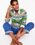 Edie Fair Isle Jumper-Grey Melange, Animal