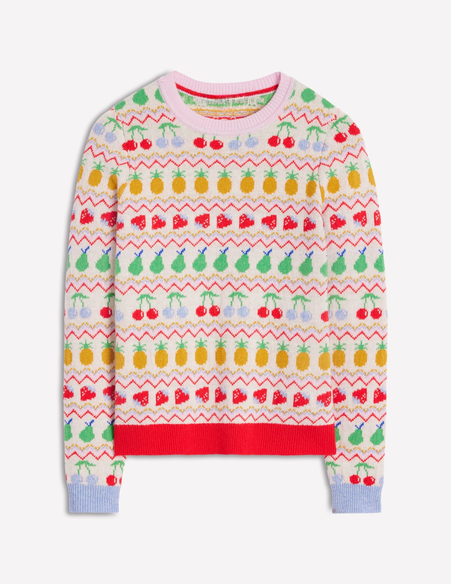 Edie Fair Isle Jumper-Ecru Marl, Fruit