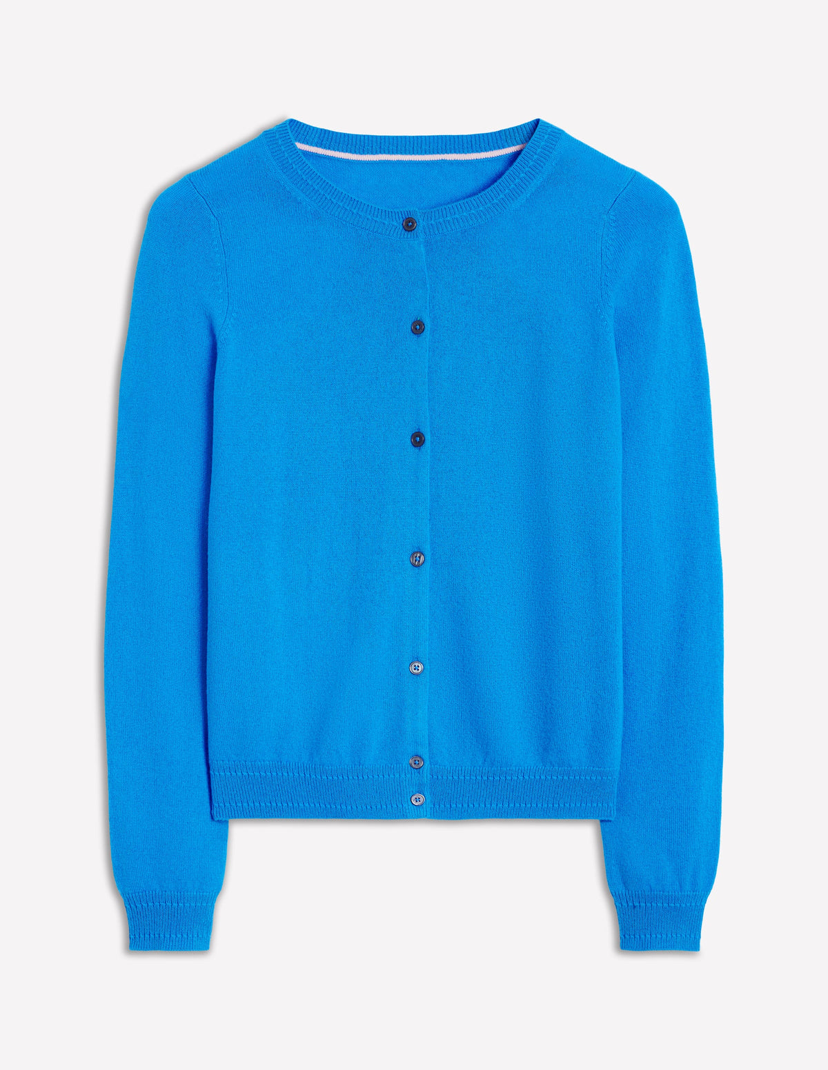 Eva Cashmere Crew Cardigan-Cerulean Blue - Image 5