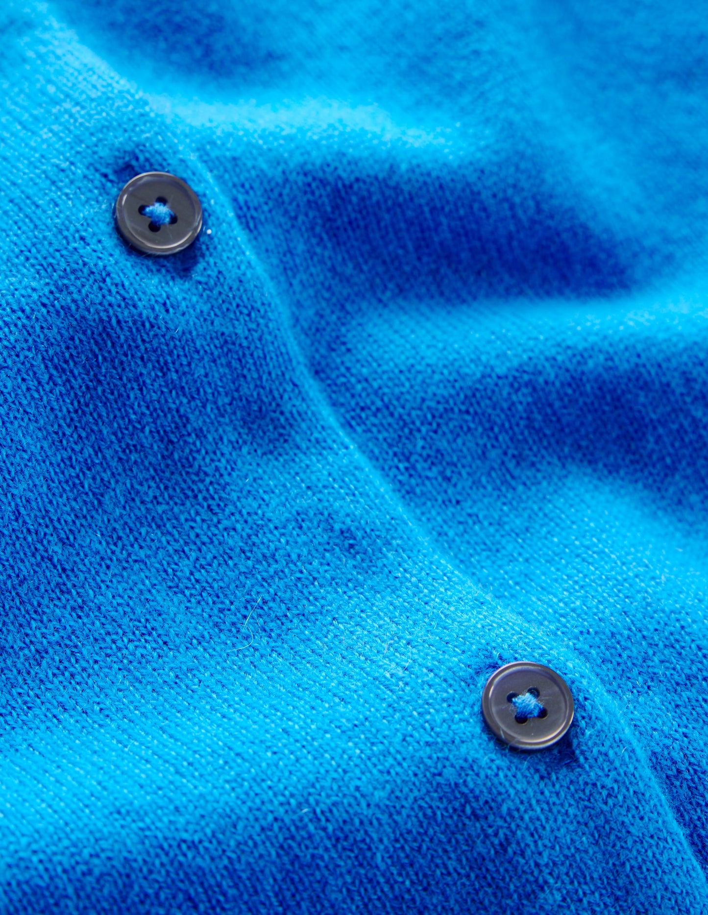 Eva Cashmere Crew Cardigan-Cerulean Blue