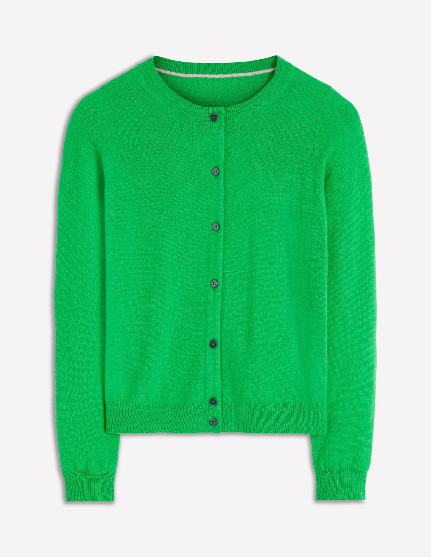 Eva Cashmere Crew Cardigan-Sapling Green