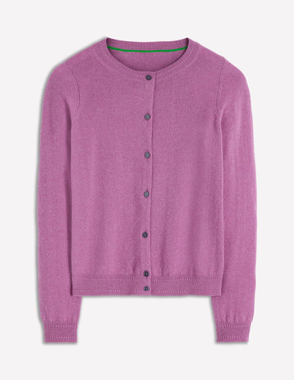 Eva Cashmere Crew Cardigan-Clover Purple-6