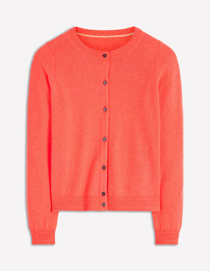 Eva Cashmere Crew Cardigan-Fiery Orange Melange-6