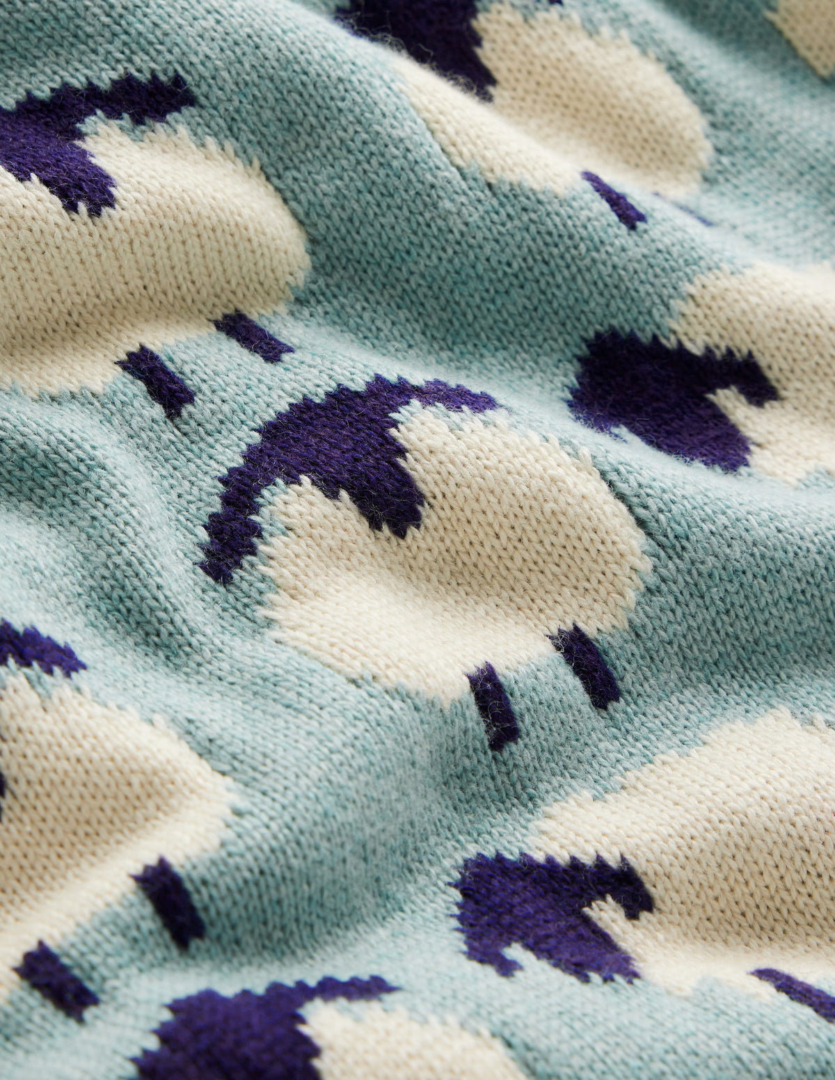 Heather Jacquard Jumper-Seamist Blue, Sheep - Image 7