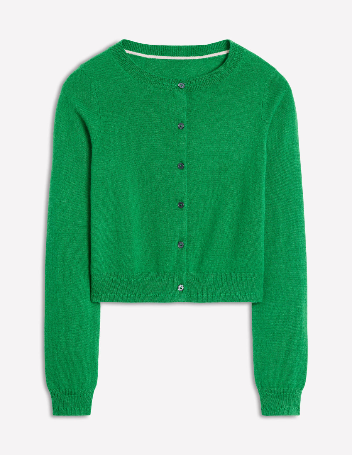 Eva Cashmere Cropped Cardigan-Rich Emerald - Image 5