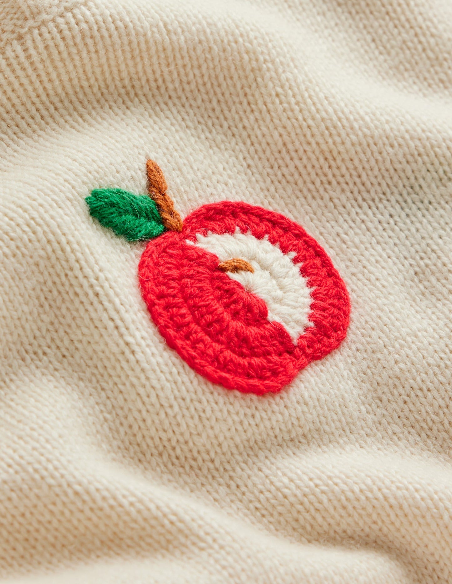 Natalie Embroidered Jumper-Warm Ivory, Apples