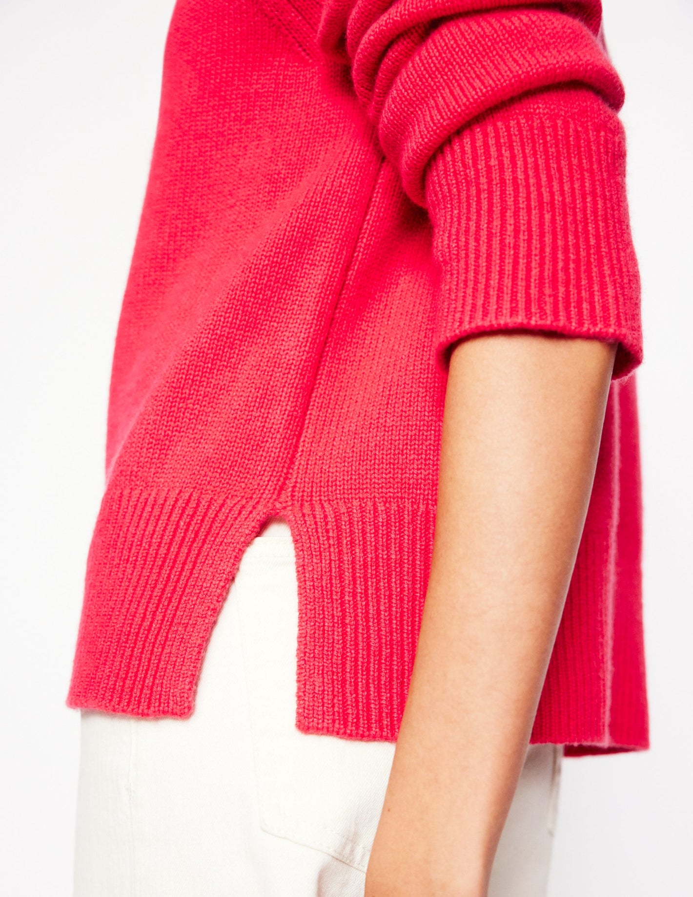 Wide Sleeve Cashmere Jumper-Camelia Pink