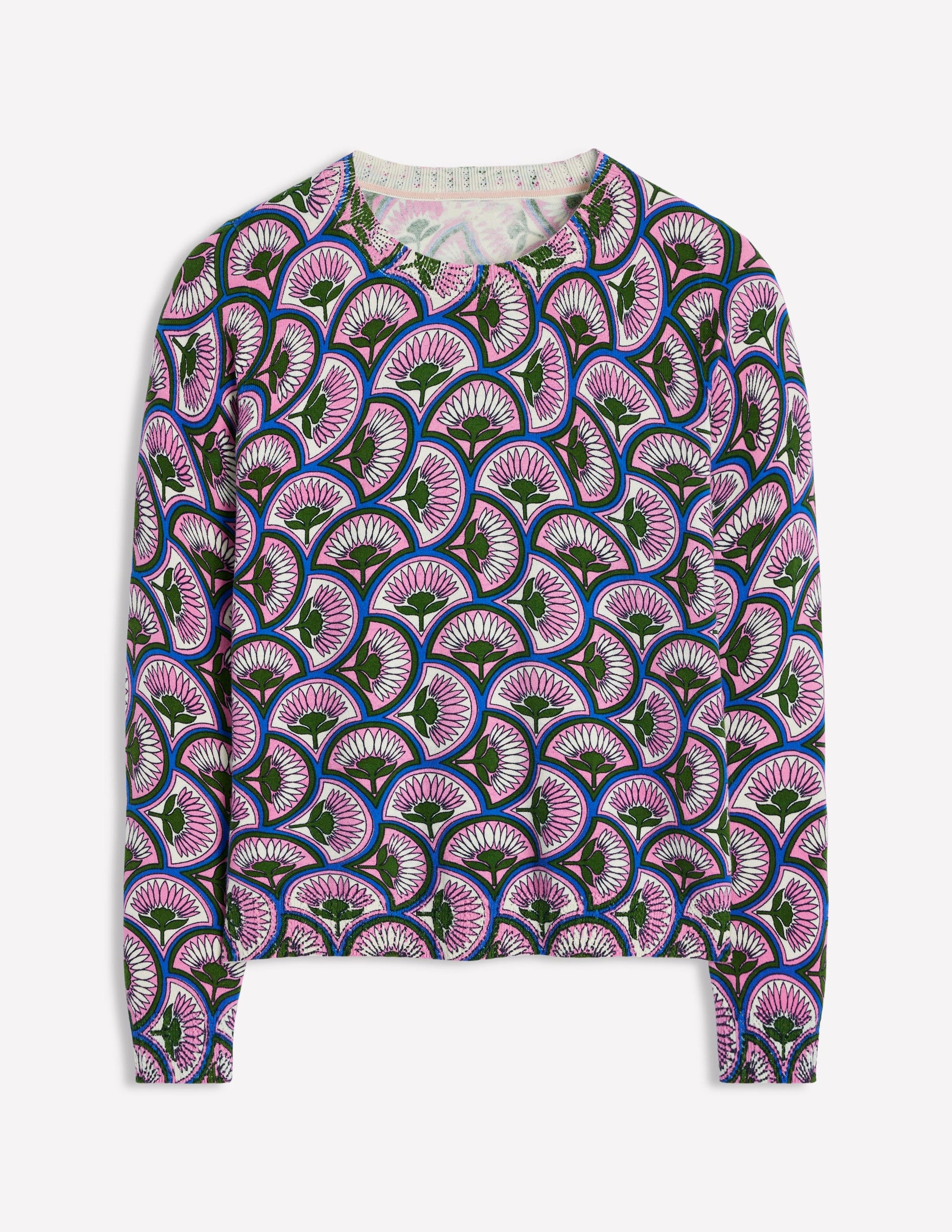Emilia Cotton Crew Jumper-Soft Lavender Pink, Daisy Arc-5