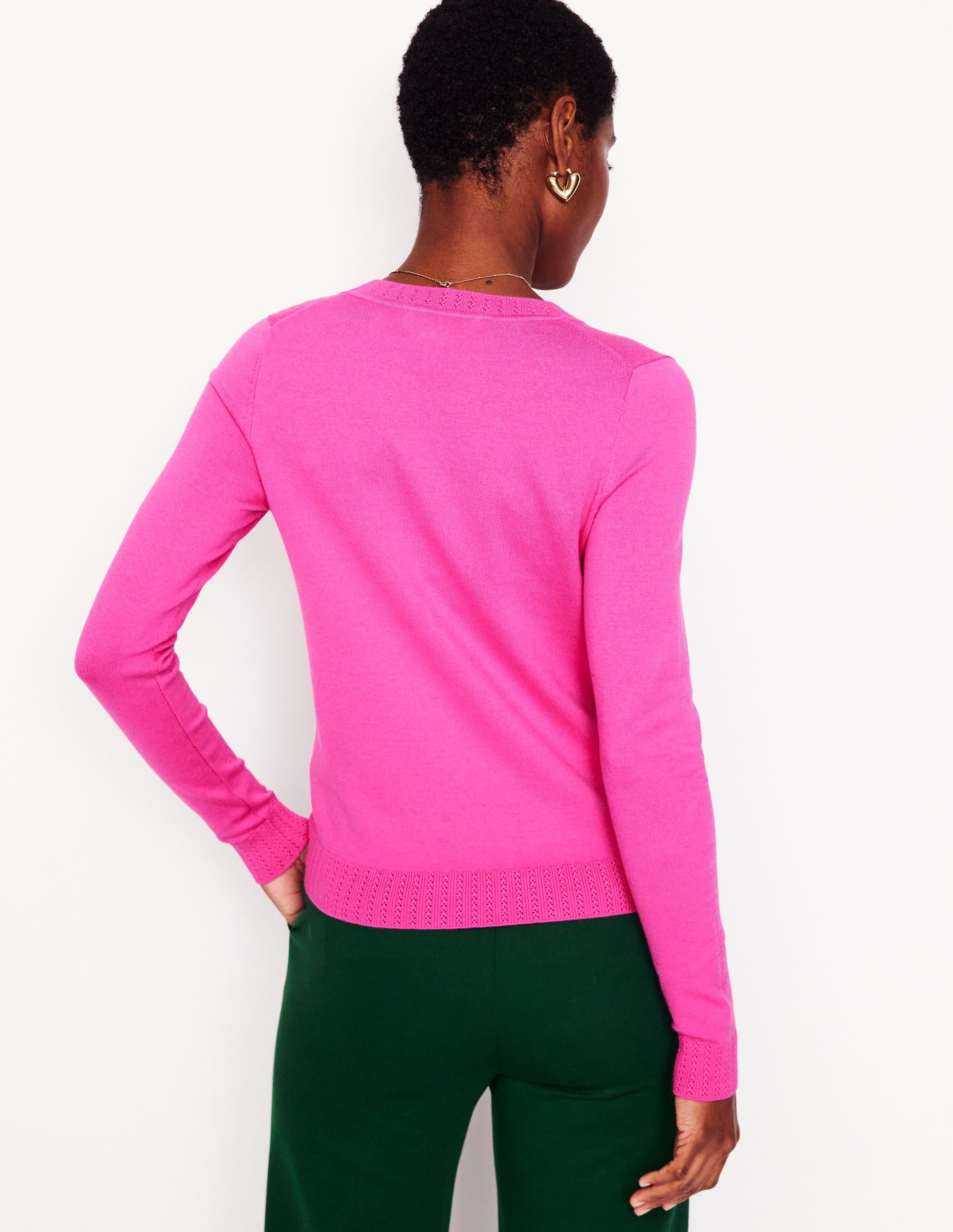 Emilia Cotton Crew Jumper-Tickled Pink - Image 3