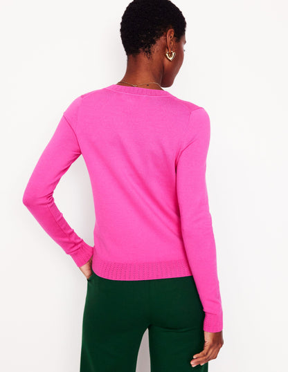 Emilia Cotton Crew Jumper-PINK