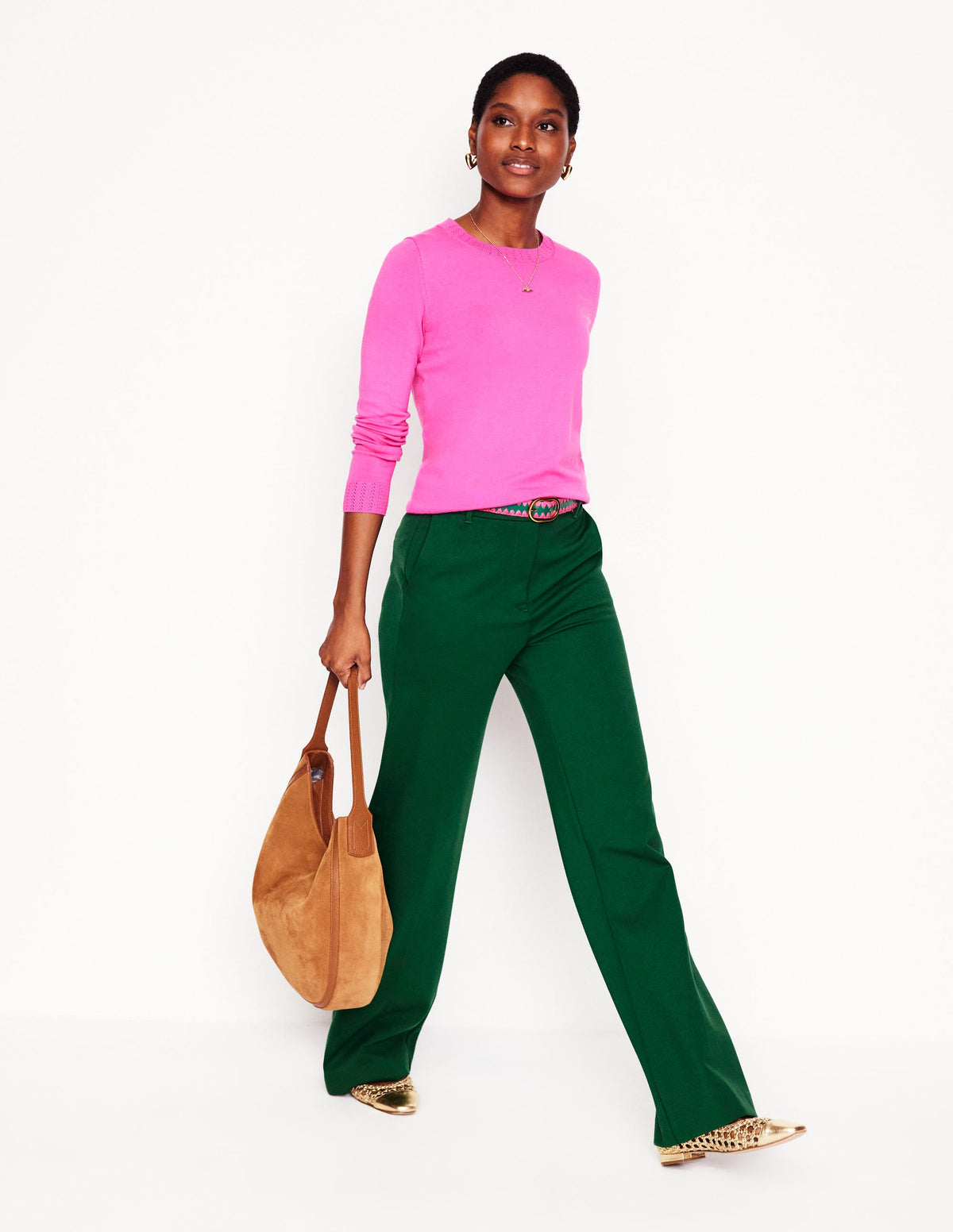 Emilia Cotton Crew Jumper-Tickled Pink - Image 4
