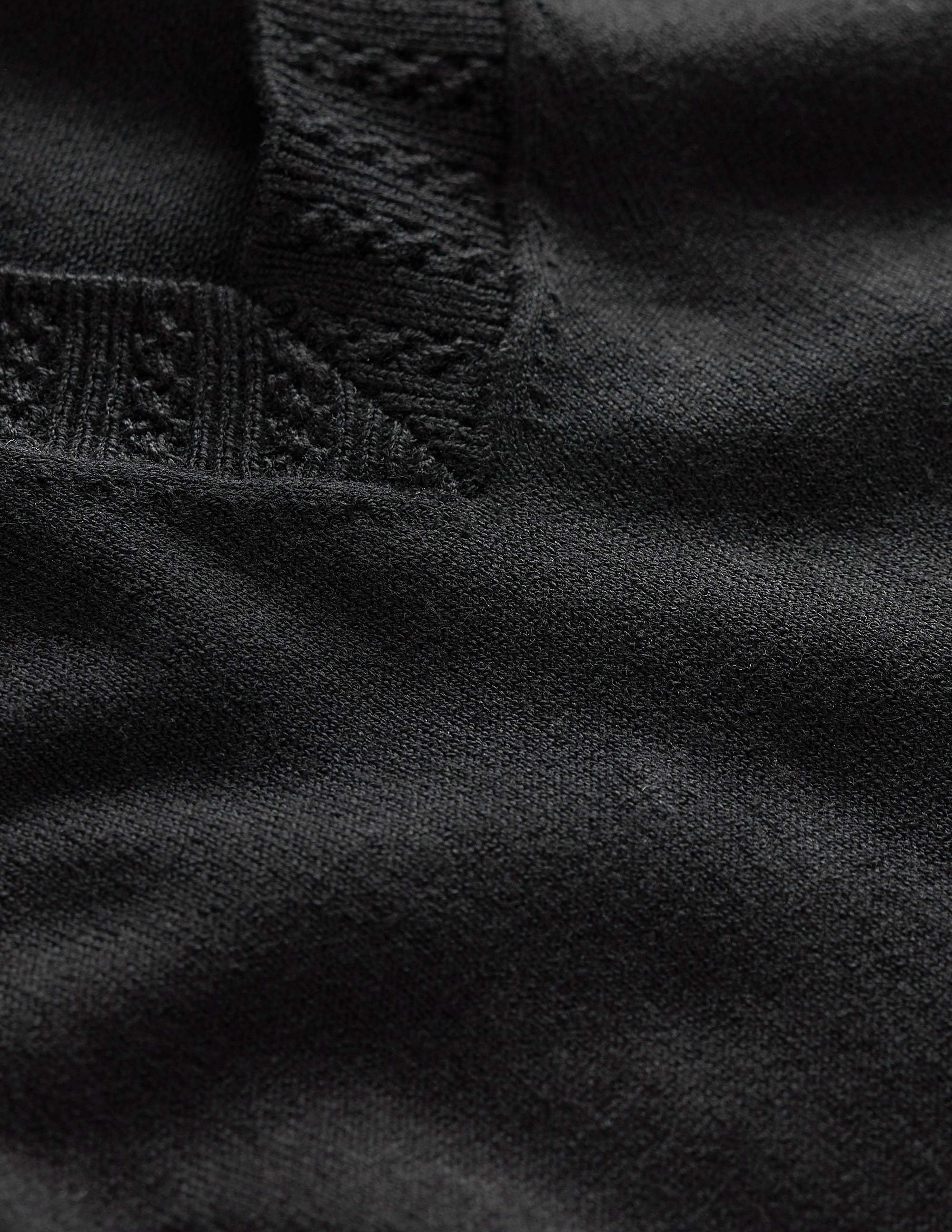Emilia Cotton V-Neck Jumper-Black - Image 6