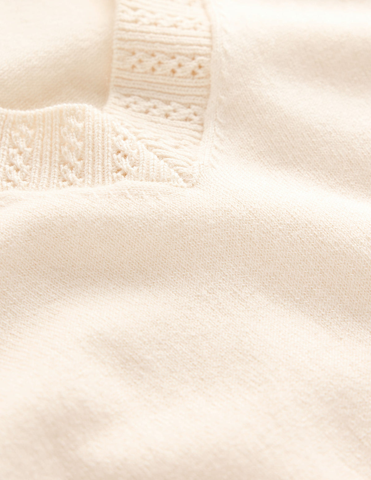 Emilia Cotton V-Neck Jumper-Warm Ivory - Image 6