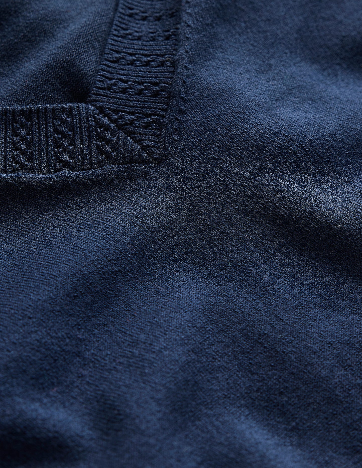 Emilia Cotton V Neck Jumper-Navy