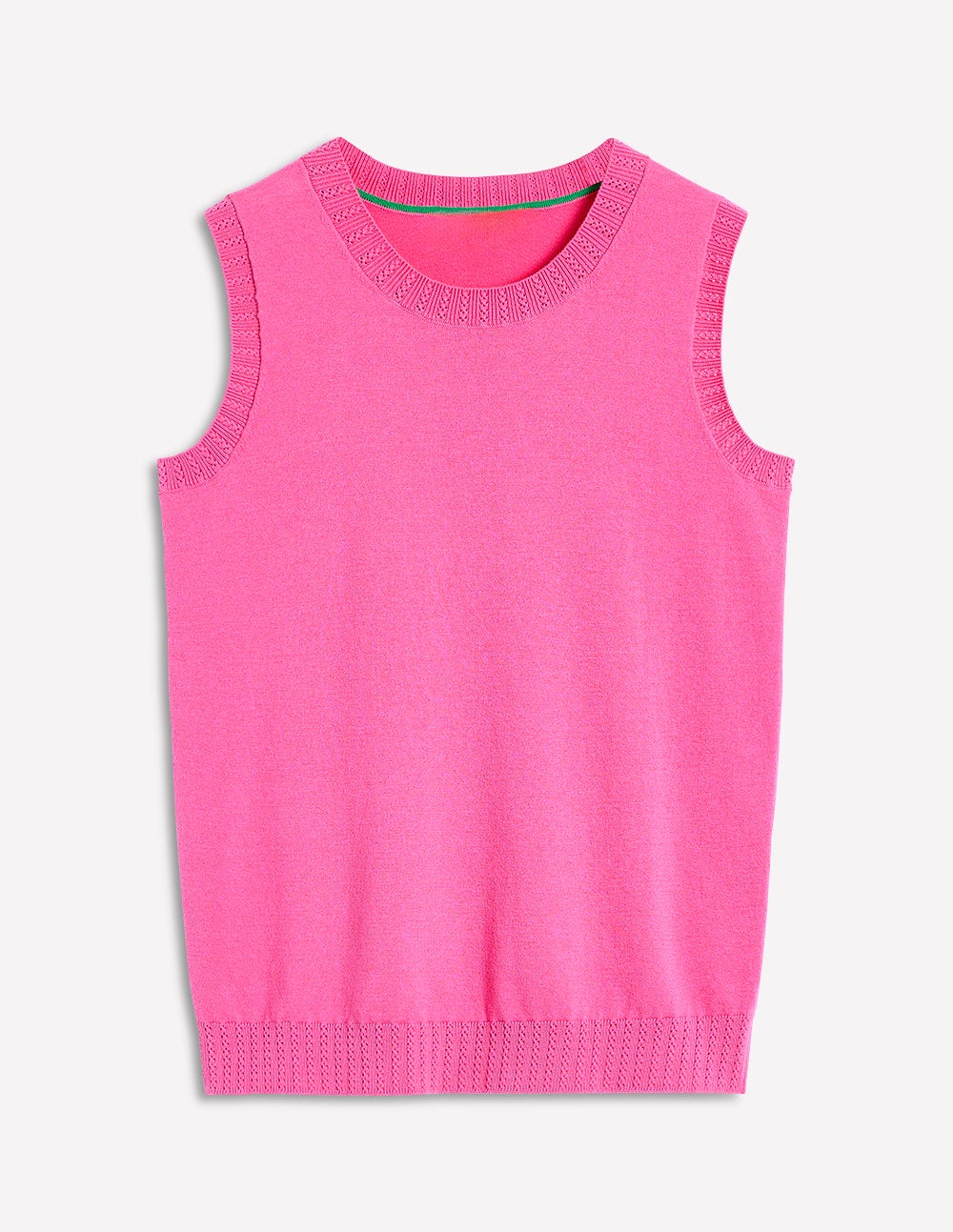 Emilia Cotton Crew Neck Tank-PINK